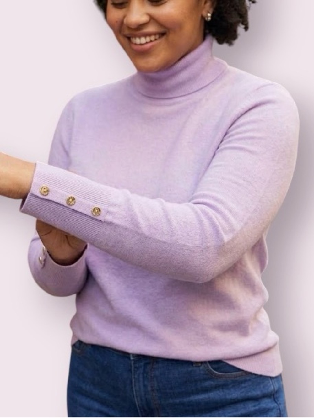 Torrid Everyday Soft Pullover Turtleneck Sweater Studs at Cuffs Lavender Size 1X